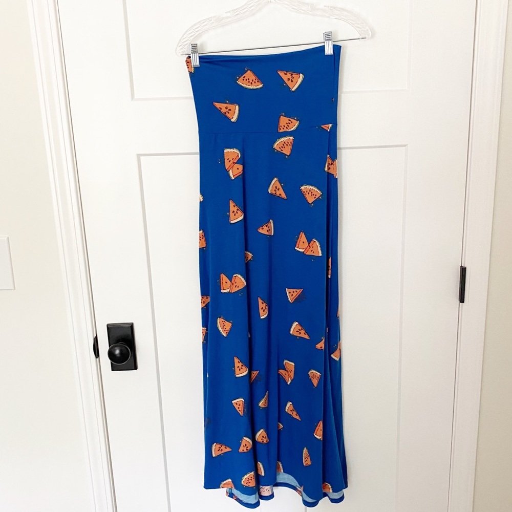 Lularoe blue watermelon maxi skirt size XXS